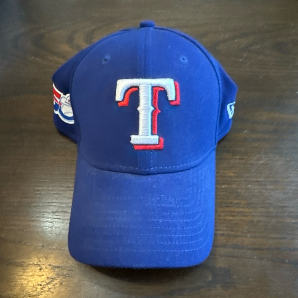 Texas Rangers New Era 39THIRTY 50th Anniversary Blue MLB Baseball Cap Hat M/L